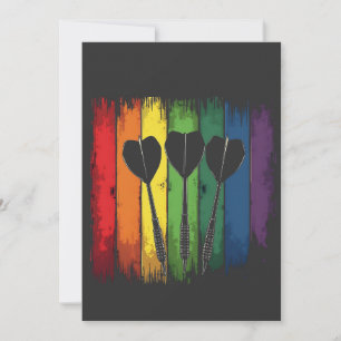 Carte De Remerciements Conception de fléchette vintage avec couleurs LGBT