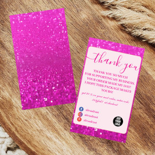 Carte De Remerciements Conception de Glamour Rose Chaud Tendance