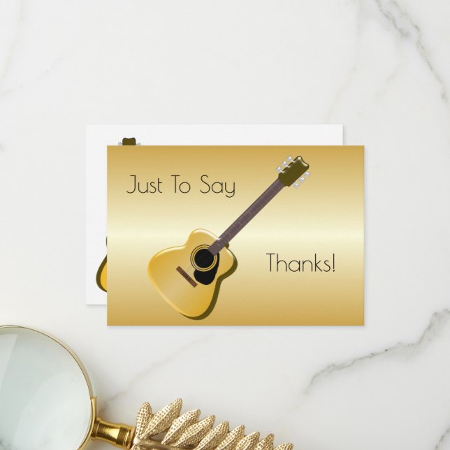 Carte De Remerciements Conception de guitare acoustique personnalisée (Devant/Arrière en situation)