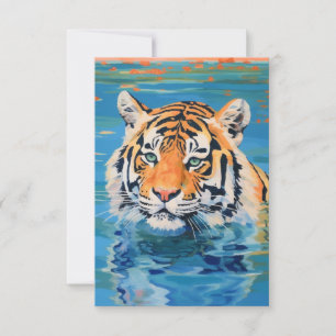 Carte De Remerciements Conception de tigre, peinte, art coloré