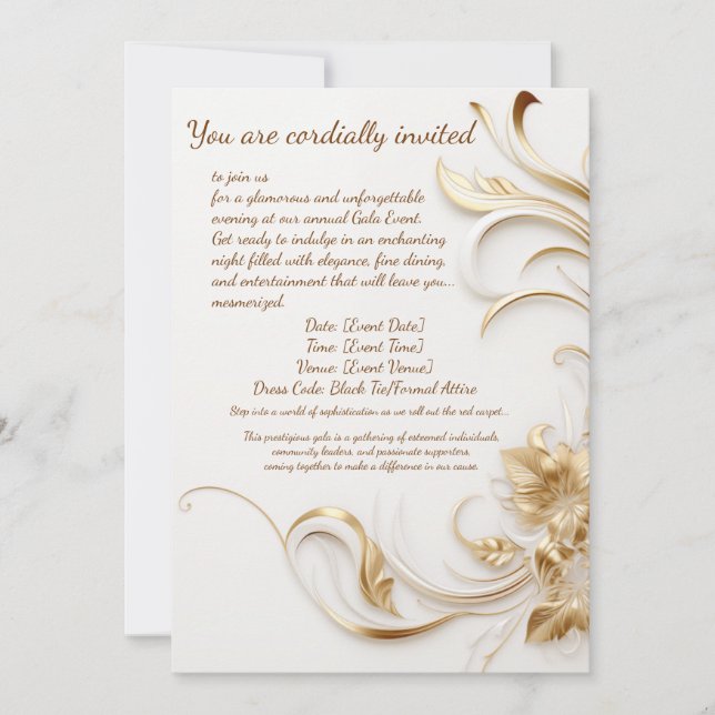 Carte De Remerciements conception d'invitation pour une soirée de gala (Devant)