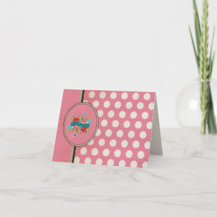 Carte De Remerciements Conception florale moderne rose Poka Dot
