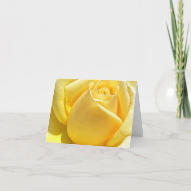 Carte De Remerciements Conception personnalisée de rose jaune (Devant)
