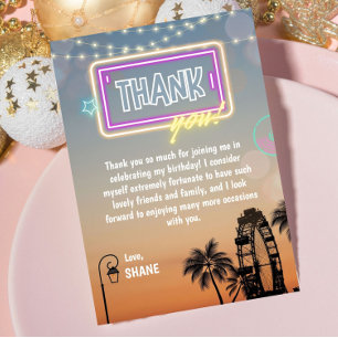 Carte De Remerciements Concert de la fête d'anniversaire Boho Pastel Musi