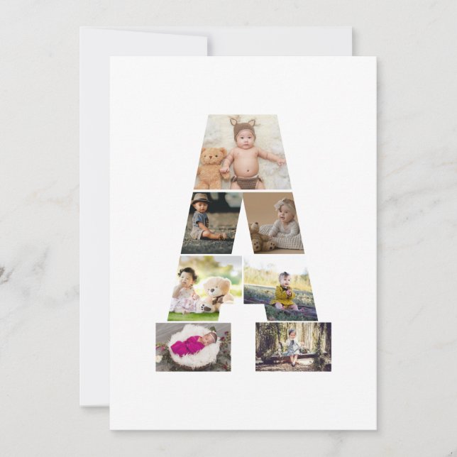 Carte De Remerciements Concevez votre propre lettre Un collage photo (Devant)