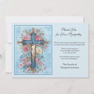 Carte De Remerciements Condolence catholique religieuse Funérailles de Jé