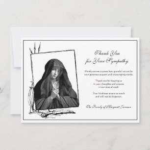 Carte De Remerciements Condolence de la Sainte Vierge Marie