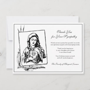 Carte De Remerciements Condolence de la Sainte Vierge Marie