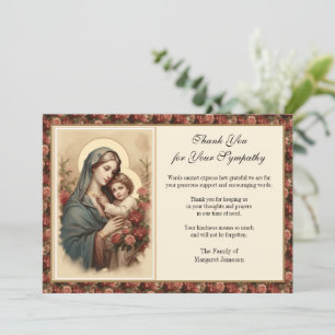Carte De Remerciements Condolence Religieuse Catholique Jésus Funérailles