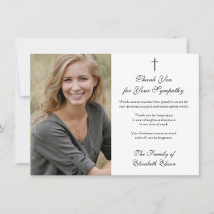 Carte De Remerciements Condolence Sympathie Appréciation Croix photo