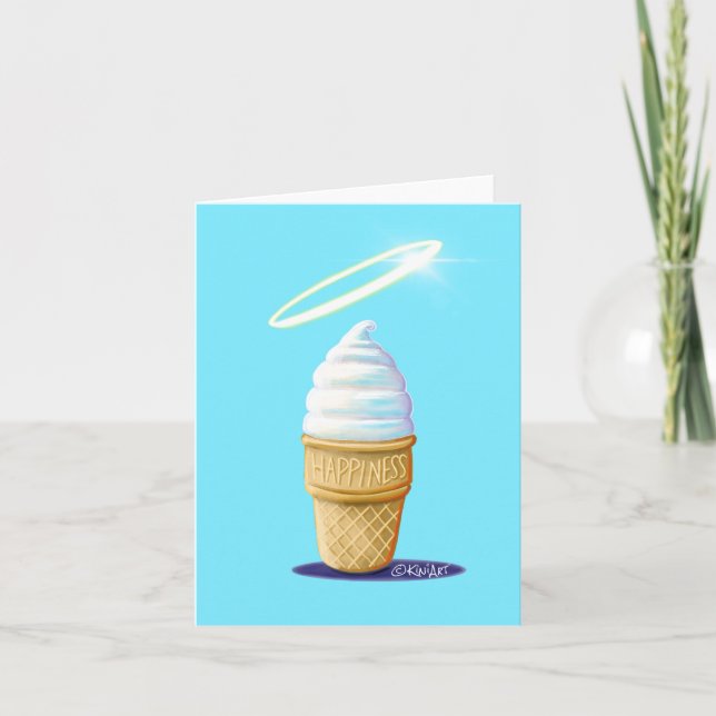 Carte De Remerciements Cône de crème glacée KiniArt (Devant)