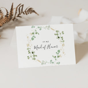 Carte De Remerciements Confettis dorés Feuillage d'eucalyptus Fête de mar