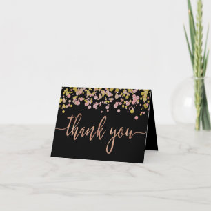 Carte De Remerciements Confettis Paillettes Brillance Rose Gold Mariage R
