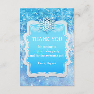 Carte de remerciements congelé de partie du pays