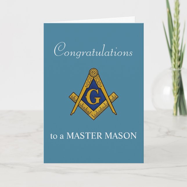 Carte De Remerciements Congratulations Freemason Masonic Master Mason (Devant)