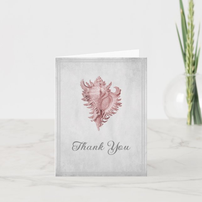 Carte de remerciements conique rose (Devant)