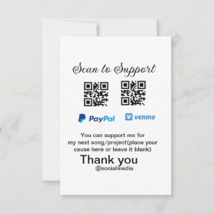 Carte De Remerciements Conseil virtuel jar q r code argent don PayPal ven