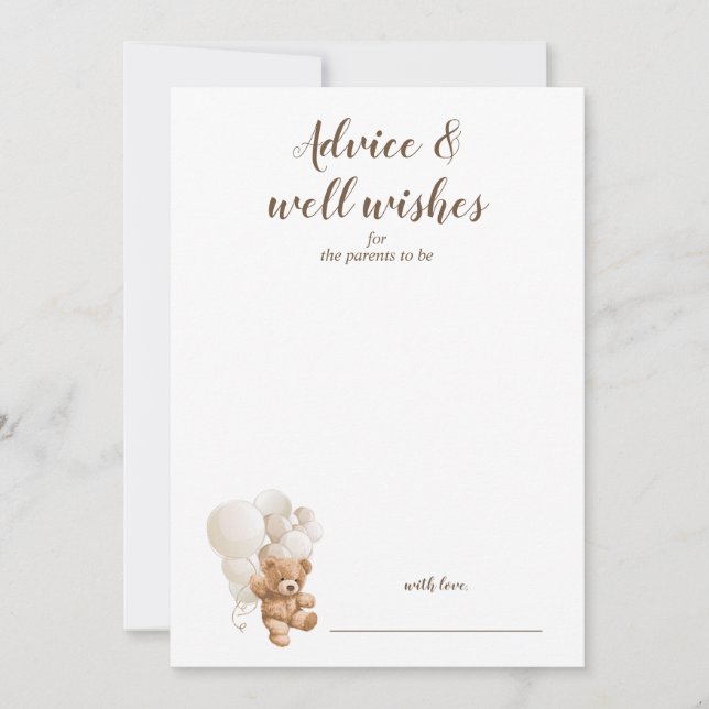 Carte De Remerciements Conseils et bien aimé Teddy Bear Baby shower Card (Devant)
