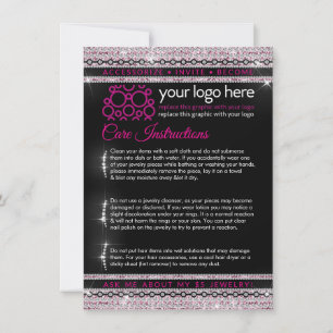 Carte De Remerciements Conseils pour les bijoux Instructions pour les soi