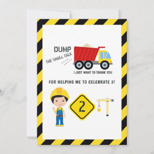 Carte De Remerciements Construction Drôle 2e Anniversaire