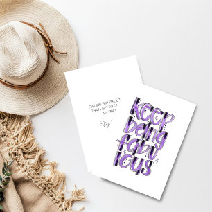 Carte De Remerciements Continuez À Être Fabuleux Main Lettré Violet