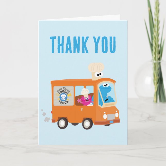 Carte De Remerciements Cookie Monster Food Truck Anniversaire Cadeau (Devant)