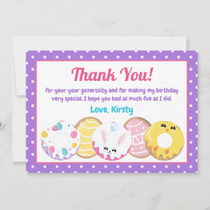 Carte De Remerciements Cookies de Pâques Gâteaux et Sucreries Fête d'anni