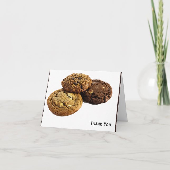 Carte De Remerciements Cookies et autres desserts délicieux en blanc (Devant)