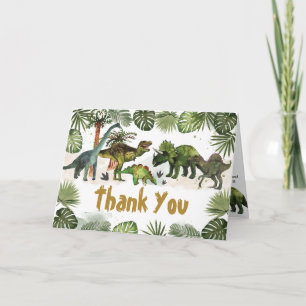 Carte De Remerciements Cool Dinosaures Jurassic Boy Anniversaire