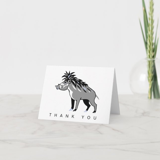 Carte De Remerciements Cool - Visayan Warty PIG-Endangered animal graphiq (Devant)