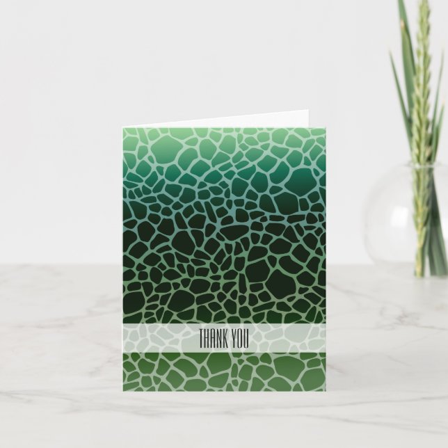 Carte De Remerciements Copie verte de girafe d'Ombre (Devant)