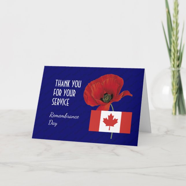 Carte De Remerciements Coquelicot | anciens combattants du CANADA | JOUR  (Devant)