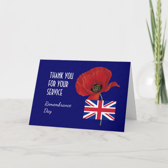 Carte De Remerciements Coquelicot | Anciens combattants | JOUR DU SOUVENI (Devant)