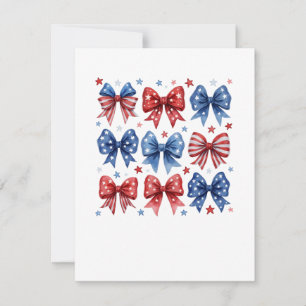 Carte De Remerciements Coquette American Flag Coquette Bow 4 juillet