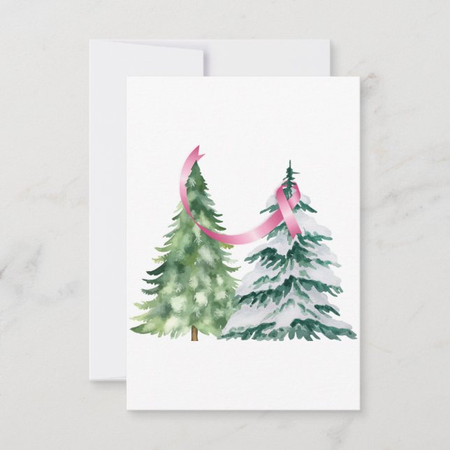 Carte De Remerciements Coquette Arbre de Noël, Sensibilisation au cancer  (Devant)