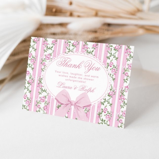 Carte De Remerciements Coquette Bow Love Shack Baby Shower (Créateur téléchargé)