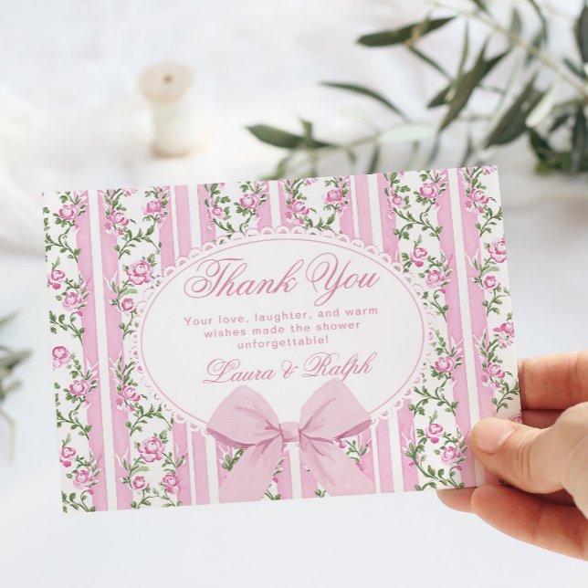 Carte De Remerciements Coquette Bow Love Shack Baby Shower (Créateur téléchargé)