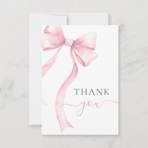 Carte De Remerciements Coquette rose Bow En vichy Baby shower fille