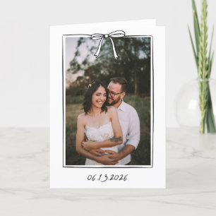 Carte De Remerciements Coquette Whimsical Mariage manuscrit Bow