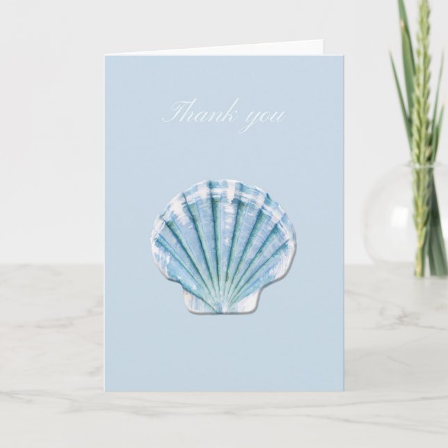 Carte De Remerciements Coquille bleue (Devant)