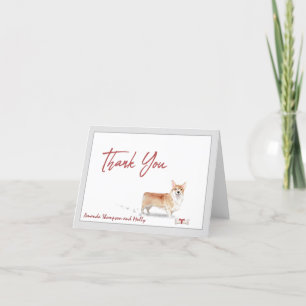 Carte De Remerciements Corgi Pet Dog Personnalise Le Ruban D'Os   