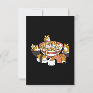 Carte De Remerciements Corgi Ramen Sushi