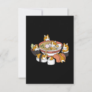Carte De Remerciements Corgi Ramen Sushi