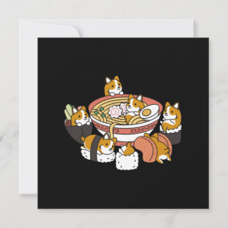 Carte De Remerciements Corgi Ramen Sushi
