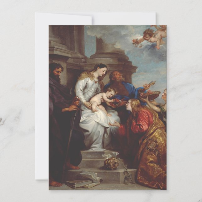 Carte De Remerciements Coronation de Saint Rosalia par Anthony van Dyck (Devant)