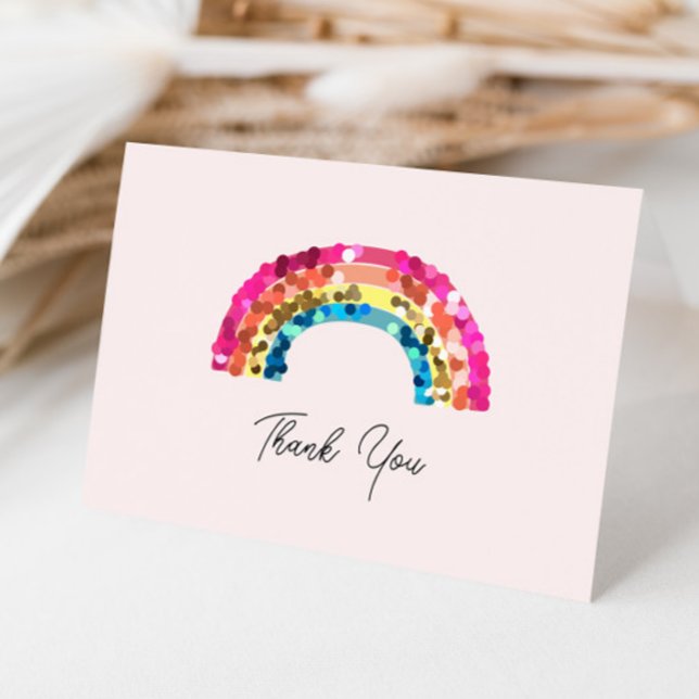 Carte De Remerciements Corte Sparkin Rainbow fête d'anniversaire (Créateur téléchargé)