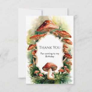 Carte De Remerciements Cottage enchanté Champignons Anniversaire