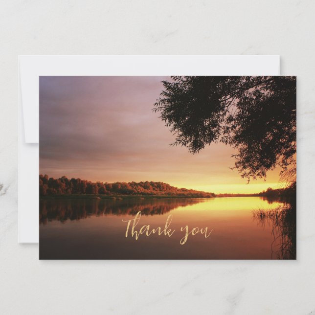Carte De Remerciements Coucher de soleil sur la rivière (Devant)