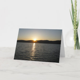 Carte De Remerciements Coucher de soleil sur le lac Onota : horizontal