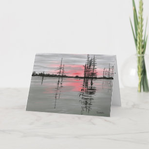 Carte De Remerciements Coucher de soleil sur l'eau Encouragement JW